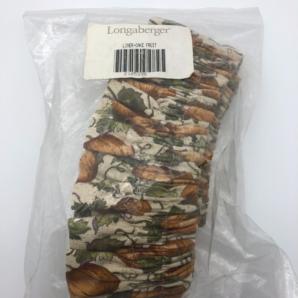 Longaberger Fruit Cake Basket Liner PUMPKIN PATCH Ruffled Elastic Garter Large